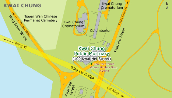 Map of Kwai Chung Public Mortuary